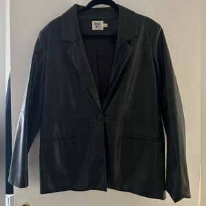 Princess Polly Black Faux Leather Blazer